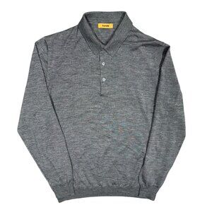Gray Polo Collar Men's Sweater